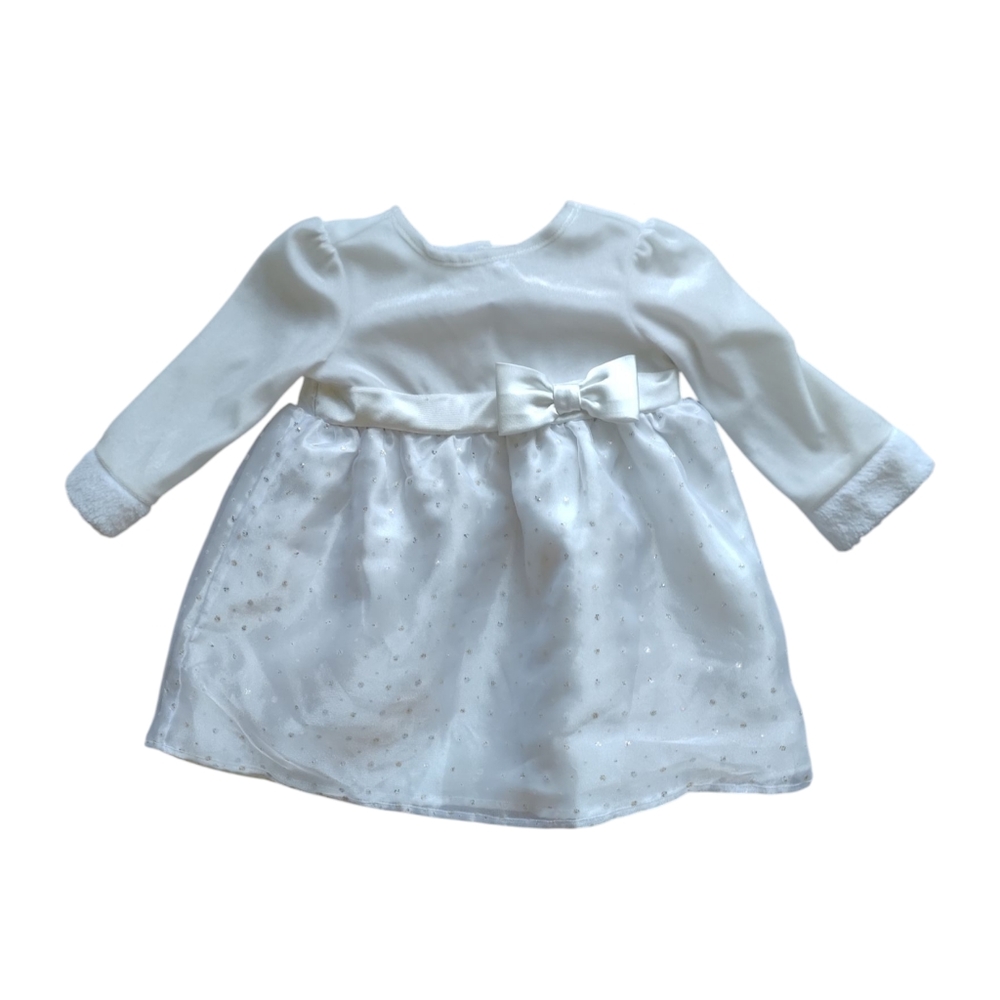 ✅4/25$✅ Baby 6-9 Months You land White Long Sleeve Baby Dress with Bow
